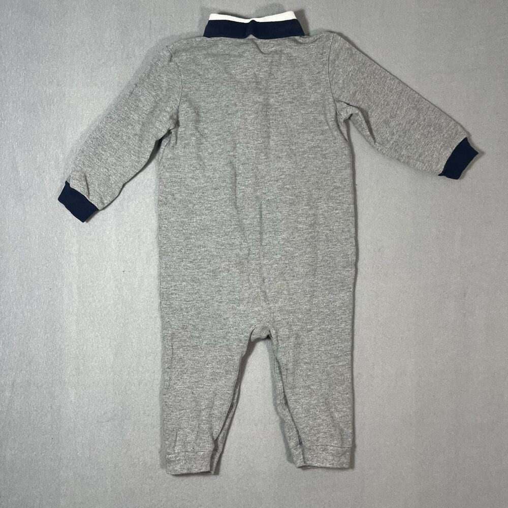 Polo Ralph Lauren toddler 12 Months One Piece Jumpsuit Polo Collared‎ Grey - Picture 5 of 9